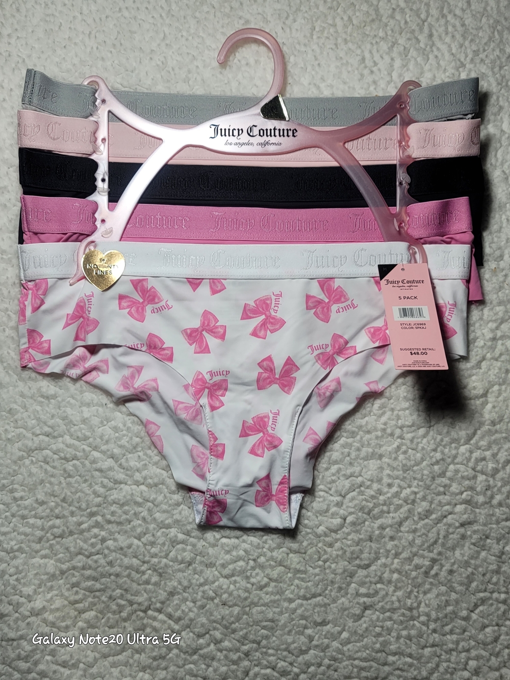 NWT Juicy Couture No Panty Lines Seamless Panties 5-Pack Medium M